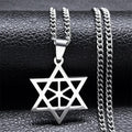 Hip Hop Star Of David Shield Hexagram Pendant Necklace for Men Fashion Stainless Steel Gold Color Chain Star Shape Jewelry Gift