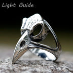 2022 NEW Men's 316L stainless steel rings Vintage viking raven head RING for teens animal Jewelry Gift free shipping