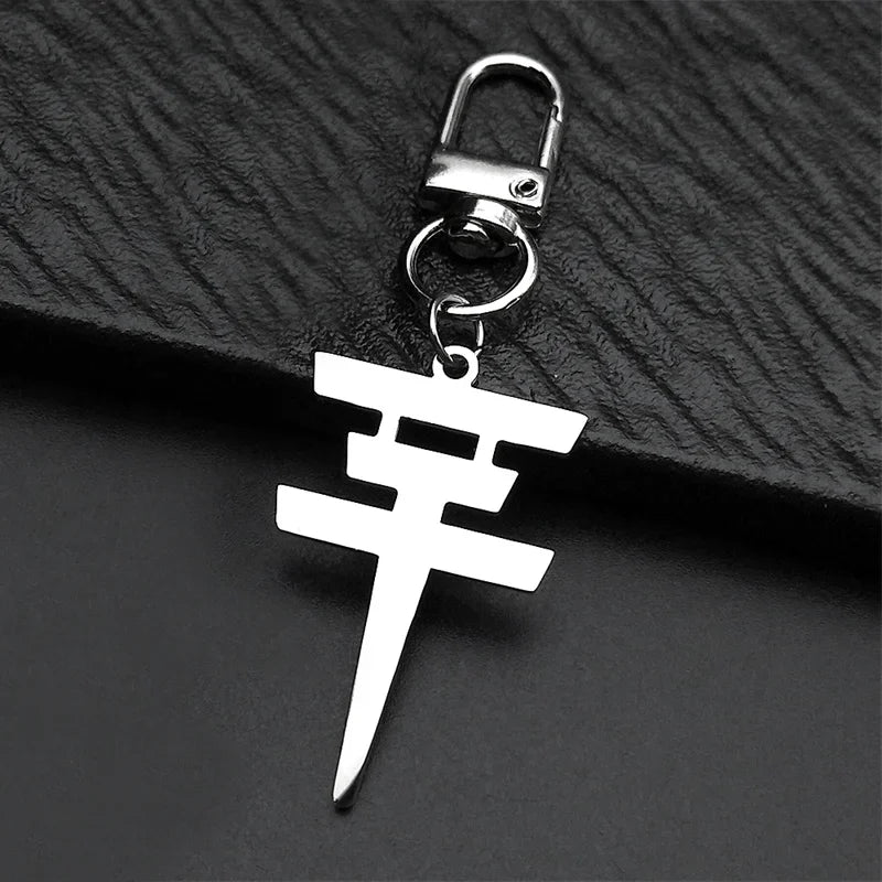 Rock Band Music Keychain Pendant — Gold