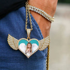 Heart Photo Pendant Necklace Stainless Steel