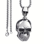 Big Ghost Skull Pendant Necklace — Gothic Statement