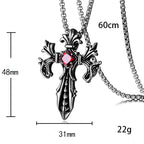 Stone Cross Pendant Necklace