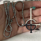 Cross Ghost Band Chain Necklace — Stainless Steel