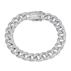 Luxury Solid Platinum PT950 Ladder Square Diamond Cuban Bracelet ins Hip Hop Men's and Women's Bracelet