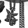 Archangel St.Michael Protect Me Necklace for Women Men Stainless Steel Saint Protection Chain Jewelry corrente