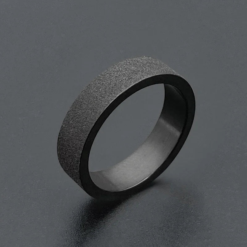 3mm 5mm Woman Men's Couple Black Titanium Ring Matte Finished Finger Ring Jewelry for Male Wedding Bands Gift