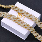 Iced Out Cuban Chain Necklace Stainless Steel 18MM
