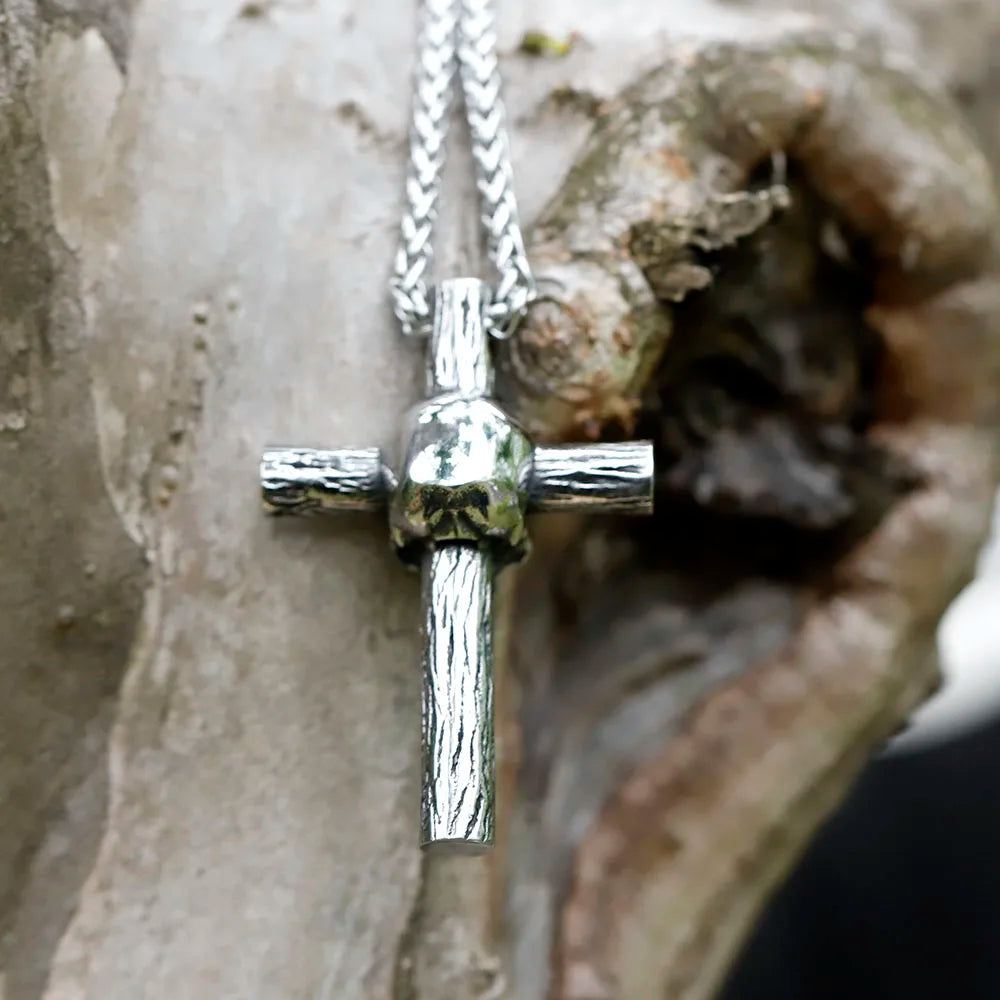 Skull Cross Stainless Steel Pendant Necklace