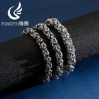 Fongten Stainless Steel Chain Bracelet for Men Handmade Mesh Charm Armband Bracelets Bangle Male Jewelry Christmas Gifts