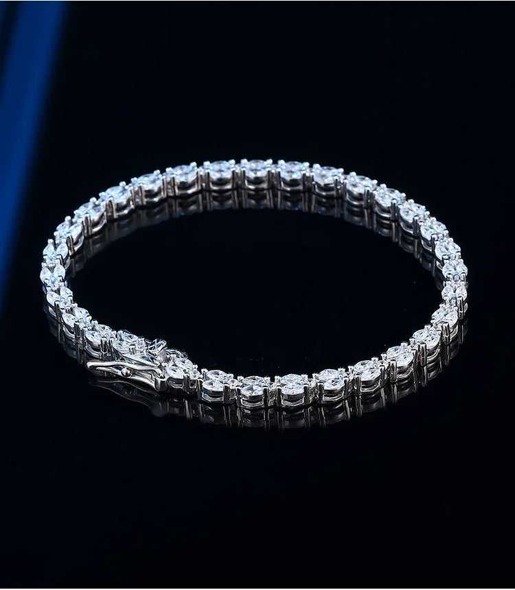 Luxury white certifid marquise bracelet full of for women, encrusted birthda