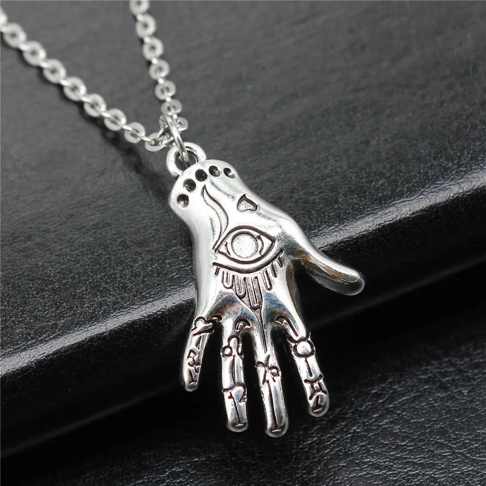 Hand and Eye Talisman Amulet Necklace — 43cm Chain