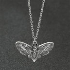 New Death Moth Necklace Retro Pendant Skull Gothic Butterfly Sweater Chain Hip Hop Female Male Jewelry Halloween Accessories