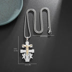 Vintage Christian Jesus Cross Stainless Steel Pendant Little Angel Prayer Necklace Men Women Faith Amulet Jewelry