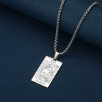 Strength Lion Tarot Pendant — Stainless Steel
