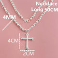 925 Sterling Silver Necklace Width 4mm/6MM Buddha Bead Chain Cross Pendant Chain for Women & Men Jewelry