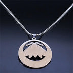 Witch Luna Moth Crescent Necklace for Women Men Stainless Steel Gothic Insect Moon Phase Chain Aesthetic Jewelry colar