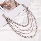 European American Punk Style Fashion Metal Waist Chain Personalized Trendy Multi-layer Chain for Jeans