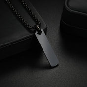 Square Bar Pendant Necklace — Stainless Steel