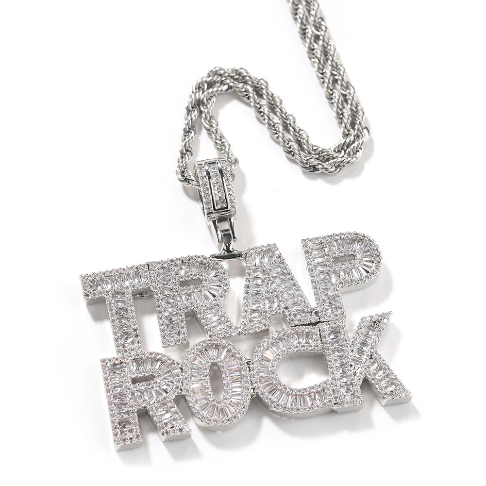 UWIN Customized Baguettecz Name Necklaces for Women Men Iced Out Cubic Zirconia Letters Fashion Personalized Jewelry