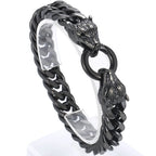 Gothic Wolf Head Stainless Steel Men's Bracelet 4 Color Available Unique Masculine Jewelry Gifts for Party