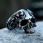 Gothic Skull Steel Ring Vintage Carved Punk 316L