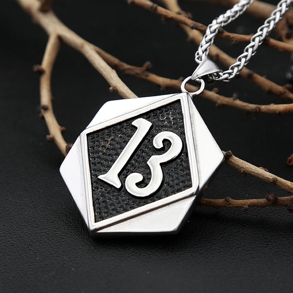 Lucky Number Pendant — Stainless Steel