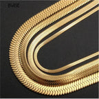Herringbone Snake Chain Necklace — Gold