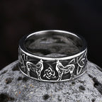 Fashion Vintage 2023 New Men's 316L Stainlesssteel Rings Good Odin Celtic Knot And Wolf Ring Amulet Animal Jewelry