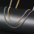 Silver Cuban Chain Necklace Stainless Steel 3/5MM