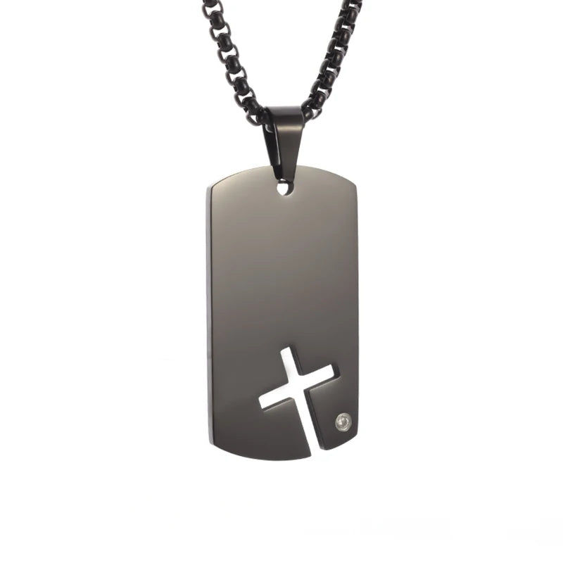 New Gold Color Crucifix Image Men\\'s Pendant Christ Miami Cuban Religious Necklace for Daily Wear Fashion Jewelry