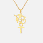 Eye of Horus & Anubis Talisman Pendant Necklace — Stainless Steel