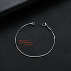 Square Snake Chain Bracelet 2mm — 316L Stainless Steel, 18-20cm