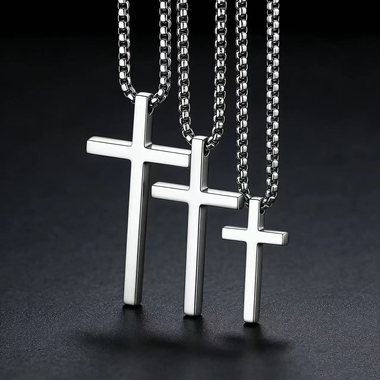 Cross Steel Pendant Double-sided Glossy Surface
