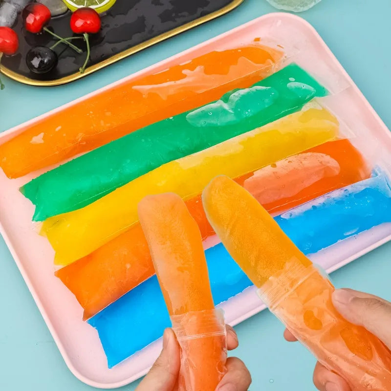 300/50Pcs Disposable Transparent Popsicle Bags Ice Cream Juice Yogurt Chocolate Ice Bags DIY Kitchen Accessories Cool