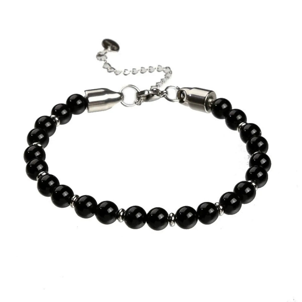 6mm Tiger Eye Beads Strand Bracelets Men Women Charm Stainless steel Chain Colorful Natural Stone Bracelet Male Jewelry