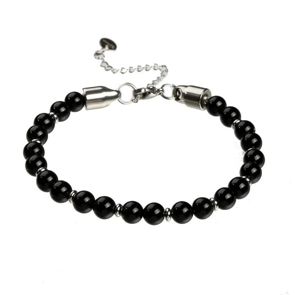 6mm Tiger Eye Beads Strand Bracelets Men Women Charm Stainless steel Chain Colorful Natural Stone Bracelet Male Jewelry
