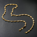 Fashion Stainless Steel Coffee Beans Link Chain Necklace Fashion Silver Color Goth Hip Hop Long Necklaces for Man Women Jewelry