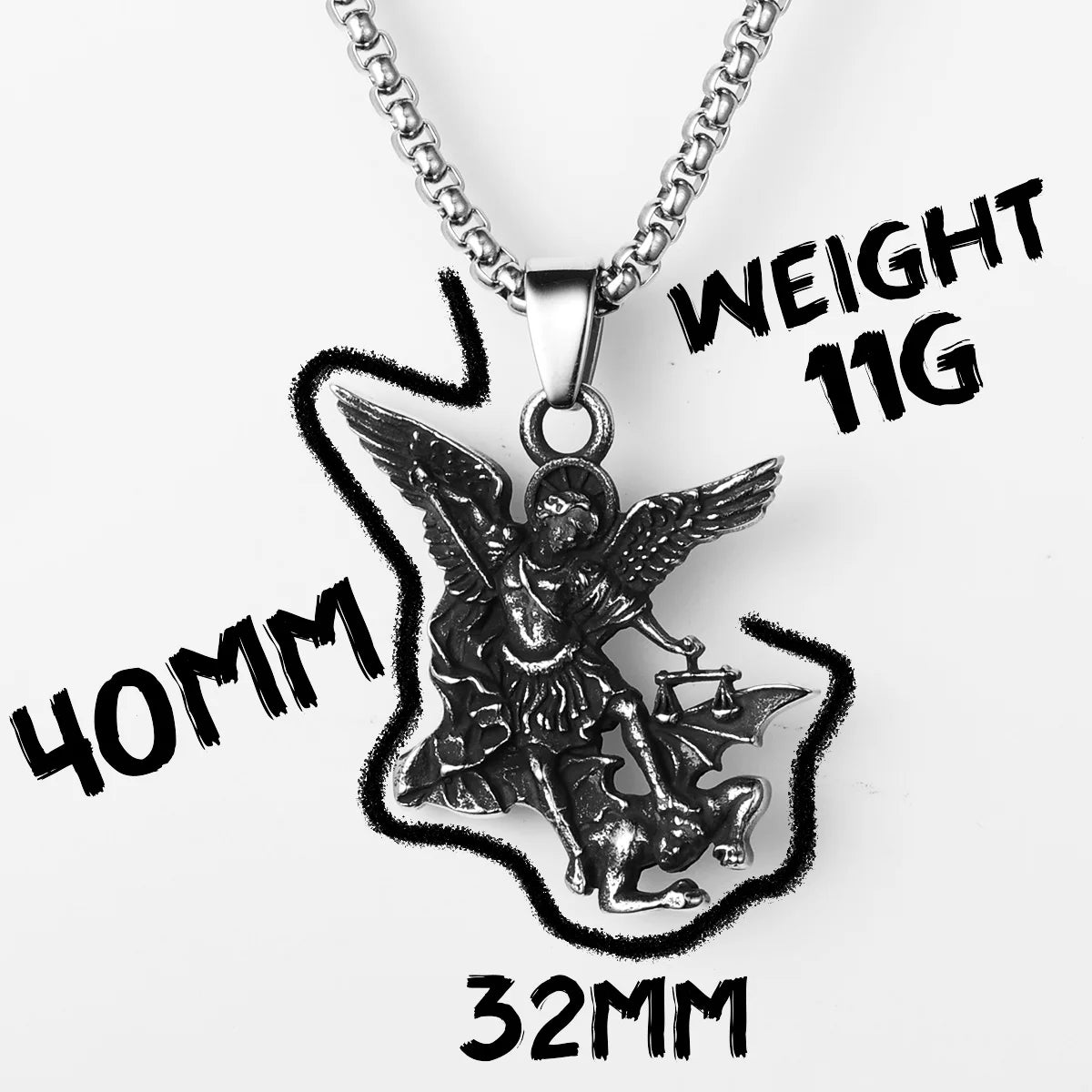 Archangel Michael Pendant — Stainless Steel