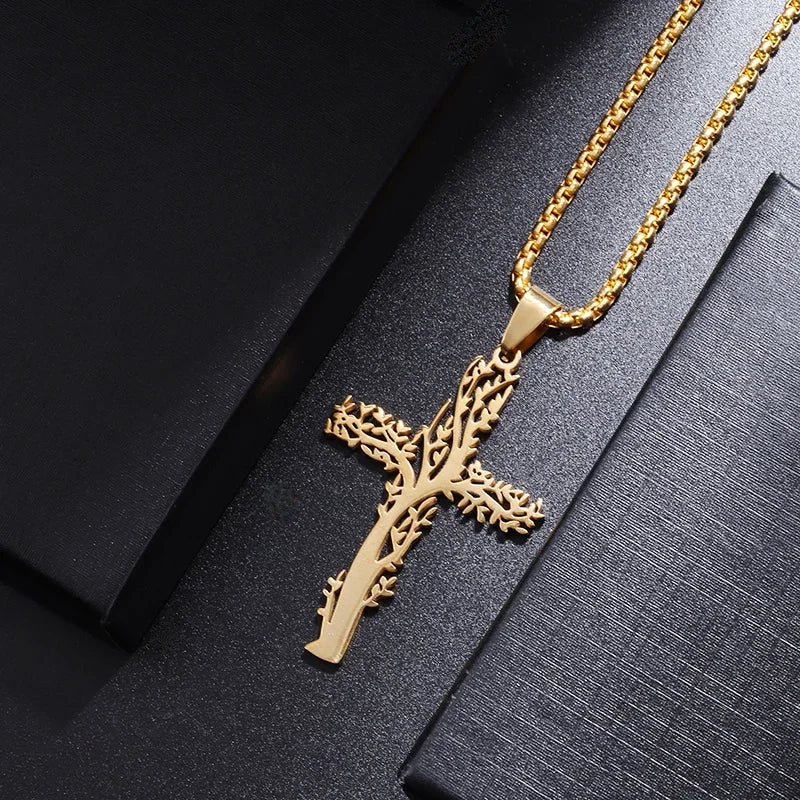 Orthodox Cross Stainless Steel Pendant Necklace