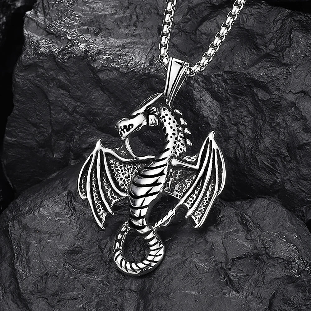 Evil Dragon Pendant Necklace — Stainless Steel