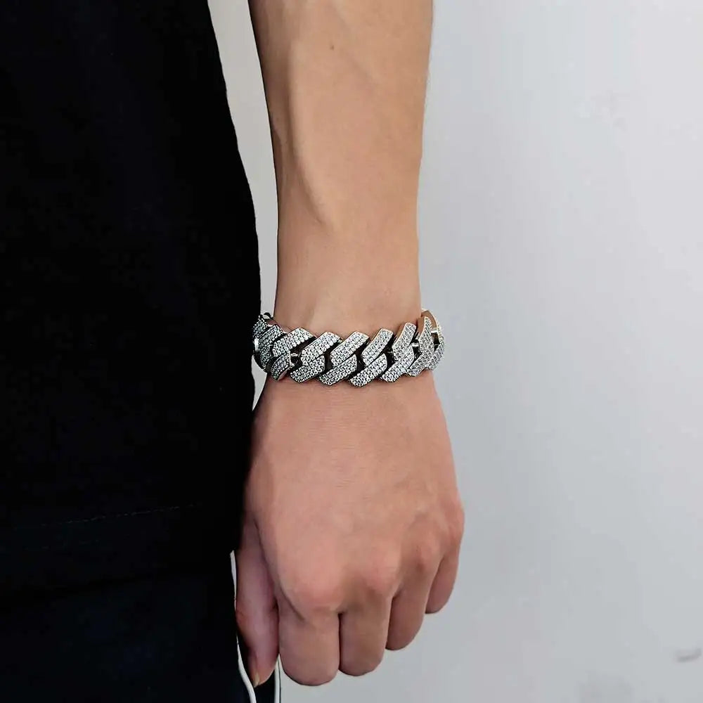 Two-Tone Iced Out Cuban Chain Necklace 20MM