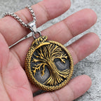 Vintage Viking Tree of Life Pendant Necklace — Two-Tone