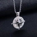 Iced Out Compass Pendant — 14K Gold
