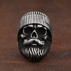 Skull Beard Hat Ring — Stainless Steel
