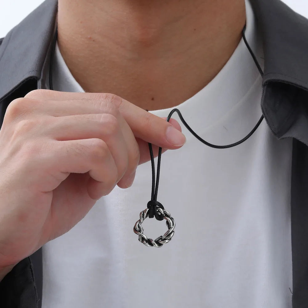 Thorns Braided Wreath Pendant Necklace