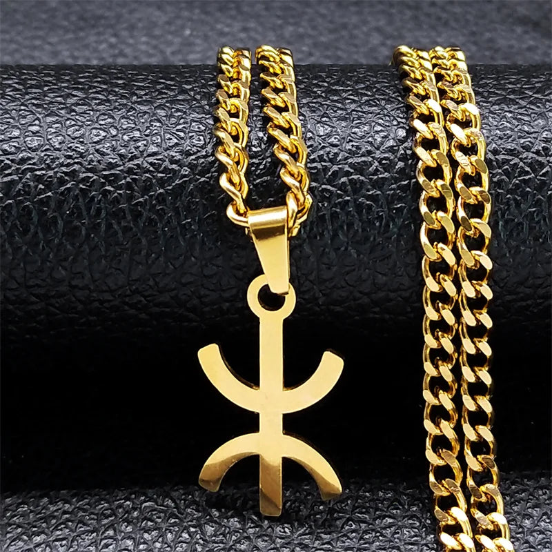 Africa Symbol Pendant Necklace — Stainless Steel