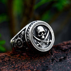 Pirate Navigation Skull Ring — Gothic