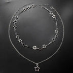 Y2K Five-Point Star Necklace Set — Stainless Steel