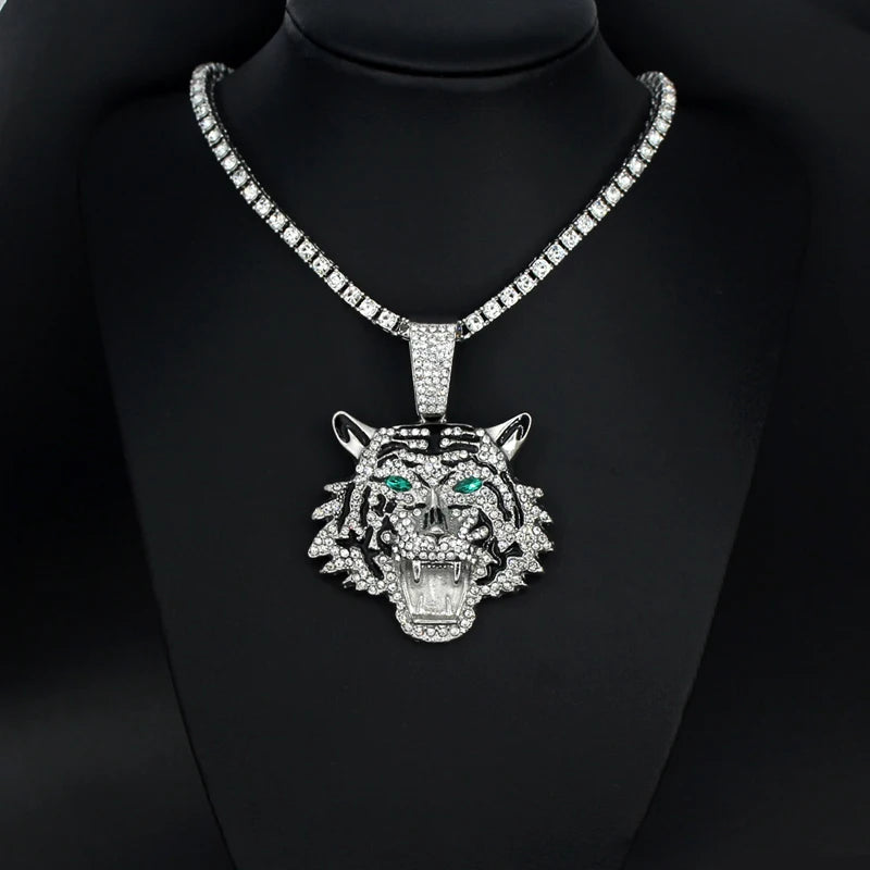 Iced Out 3D Tiger Cuban Pendant — Gold