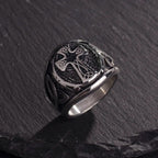 Valily Men's Celtic Knot Ring Stainless Steel Punk Silver Cross Jewelry